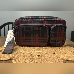 Lug Switcheroo Black & Berry Plaid NWT